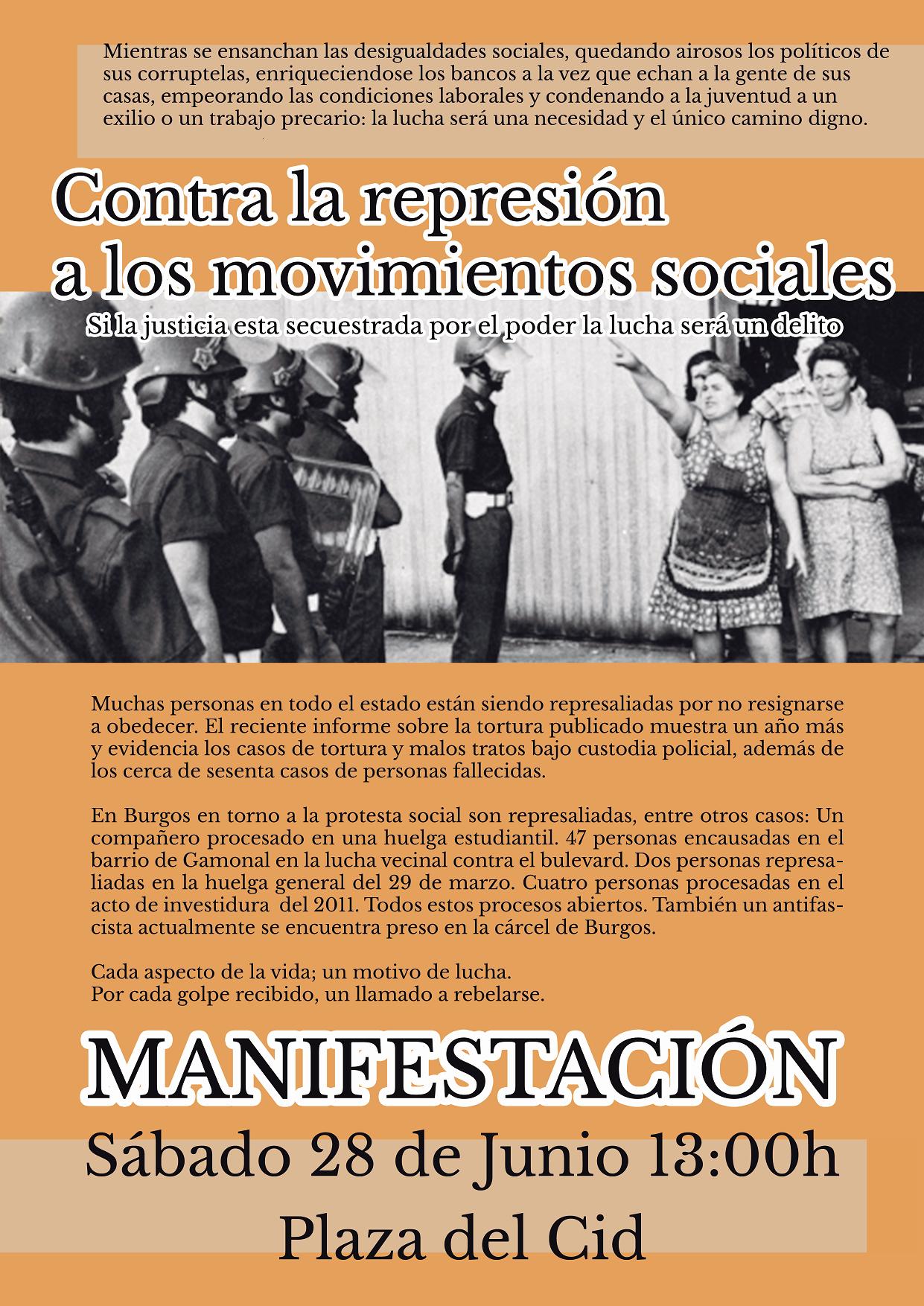 Cartel manifestación represión